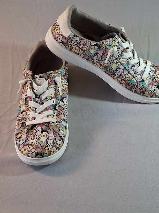 Skechers Shoes - Skechers Women's Pastel Multicolor Dog-Print Sneakers with White Laces